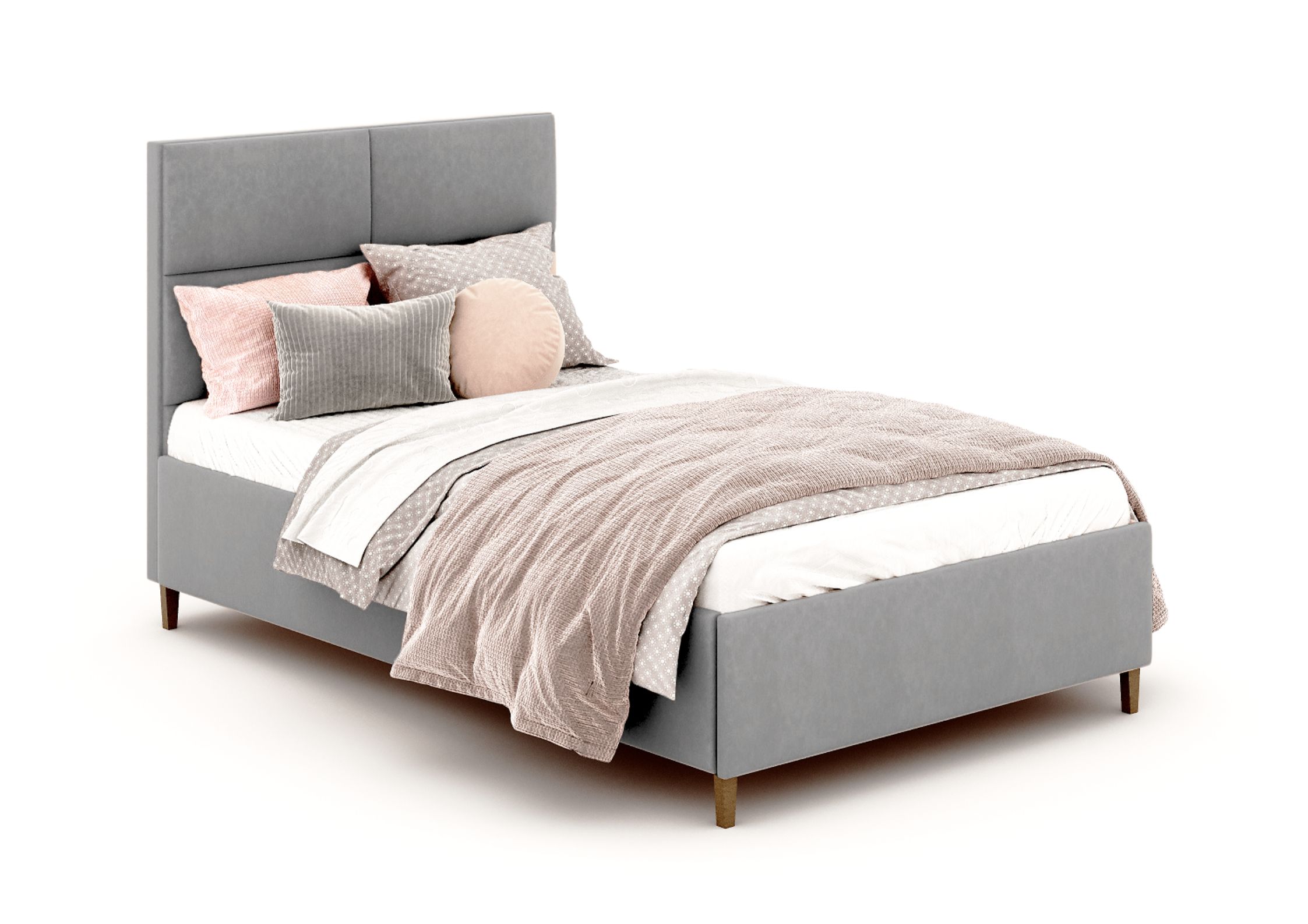 Szare łóżko dziecięce 90x200cm